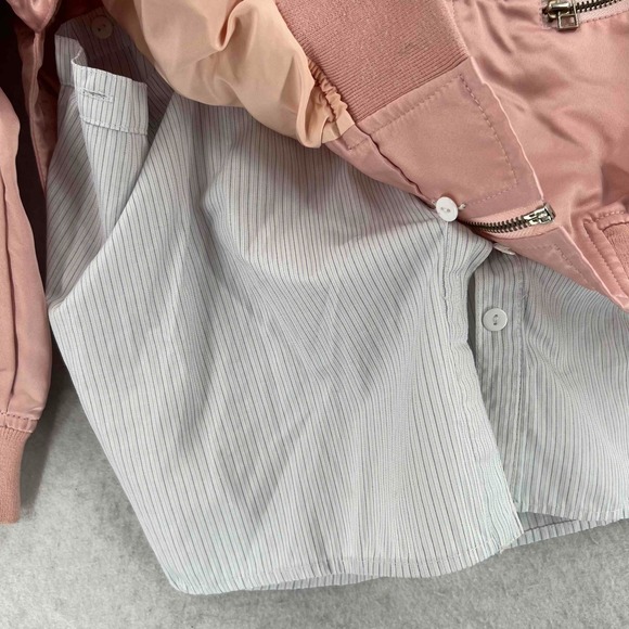 Acne Studios Women's Pink Bomber Full Zip Jacket Pockets Size Small - Picture 4 of 12